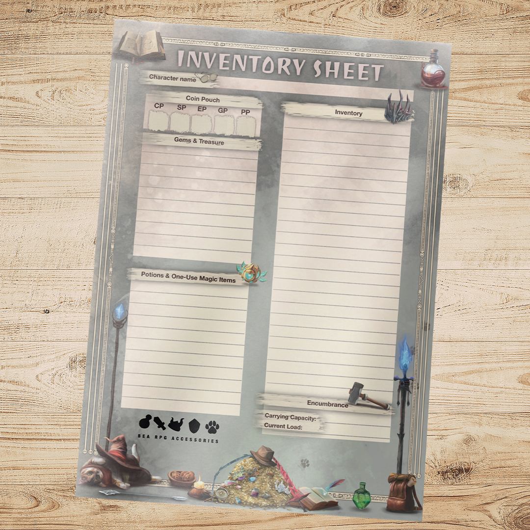 D&D Character Inventory Sheet (PDF)
