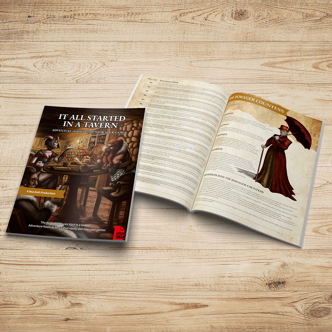It All Started In A Tavern - 100 Adventure Hooks & 100 NPC's (PDF)