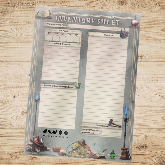 D&D Character Inventory Sheet (PDF)
