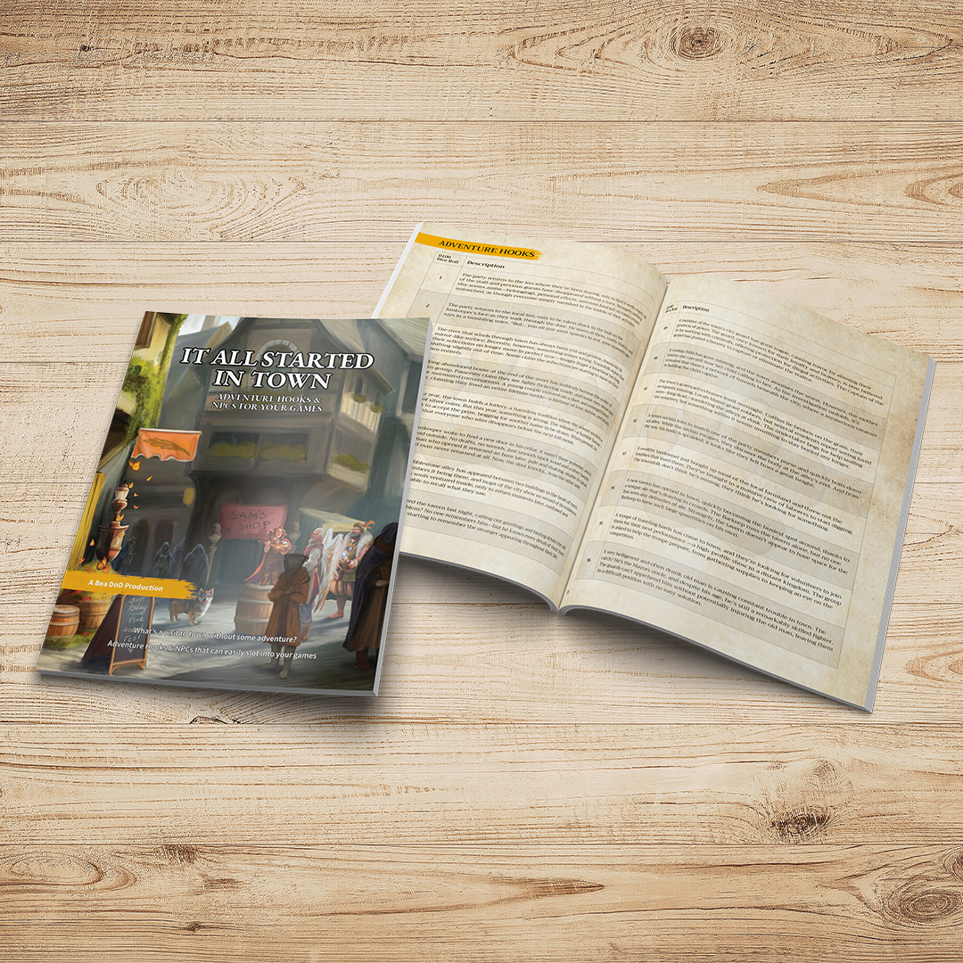 It All Started In Town – Fantasy RPG Adventure Hooks, NPCs & Magic Items