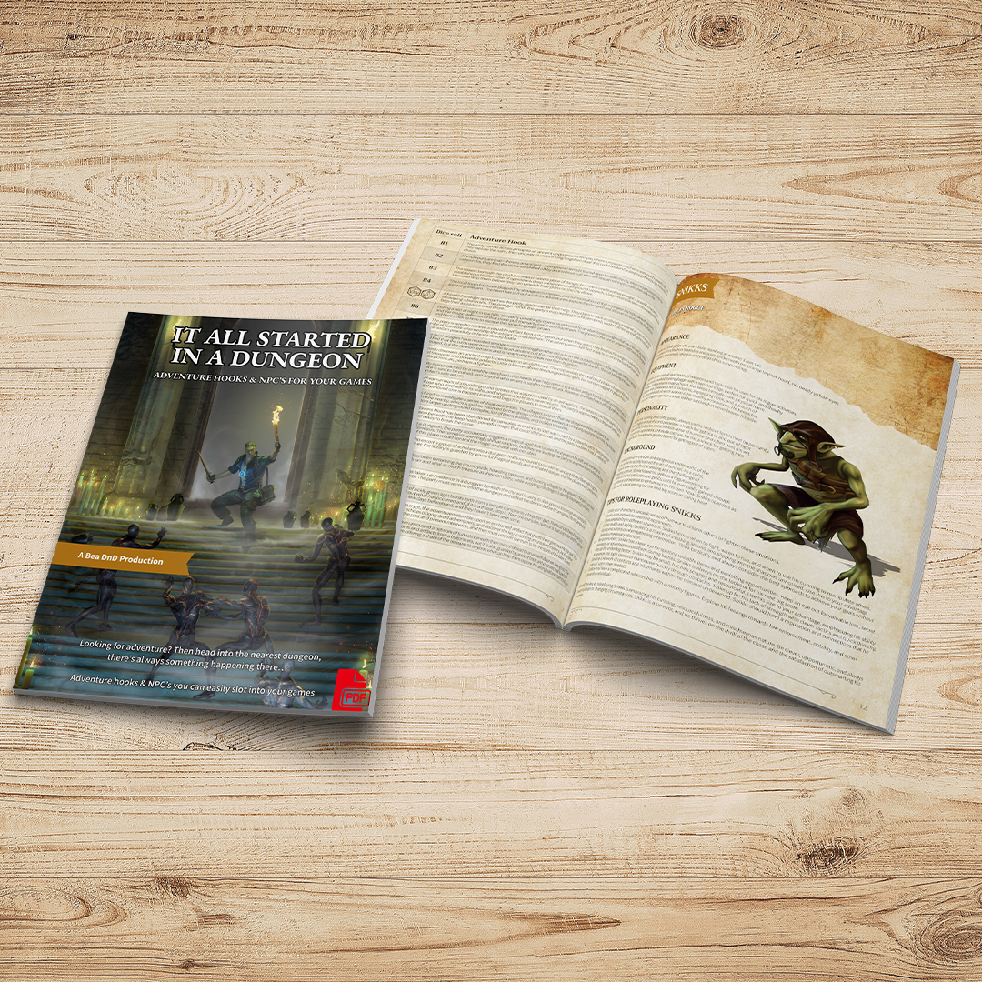 It All Started In A Dungeon - 100 Adventure Hooks & 24 NPC's (PDF)