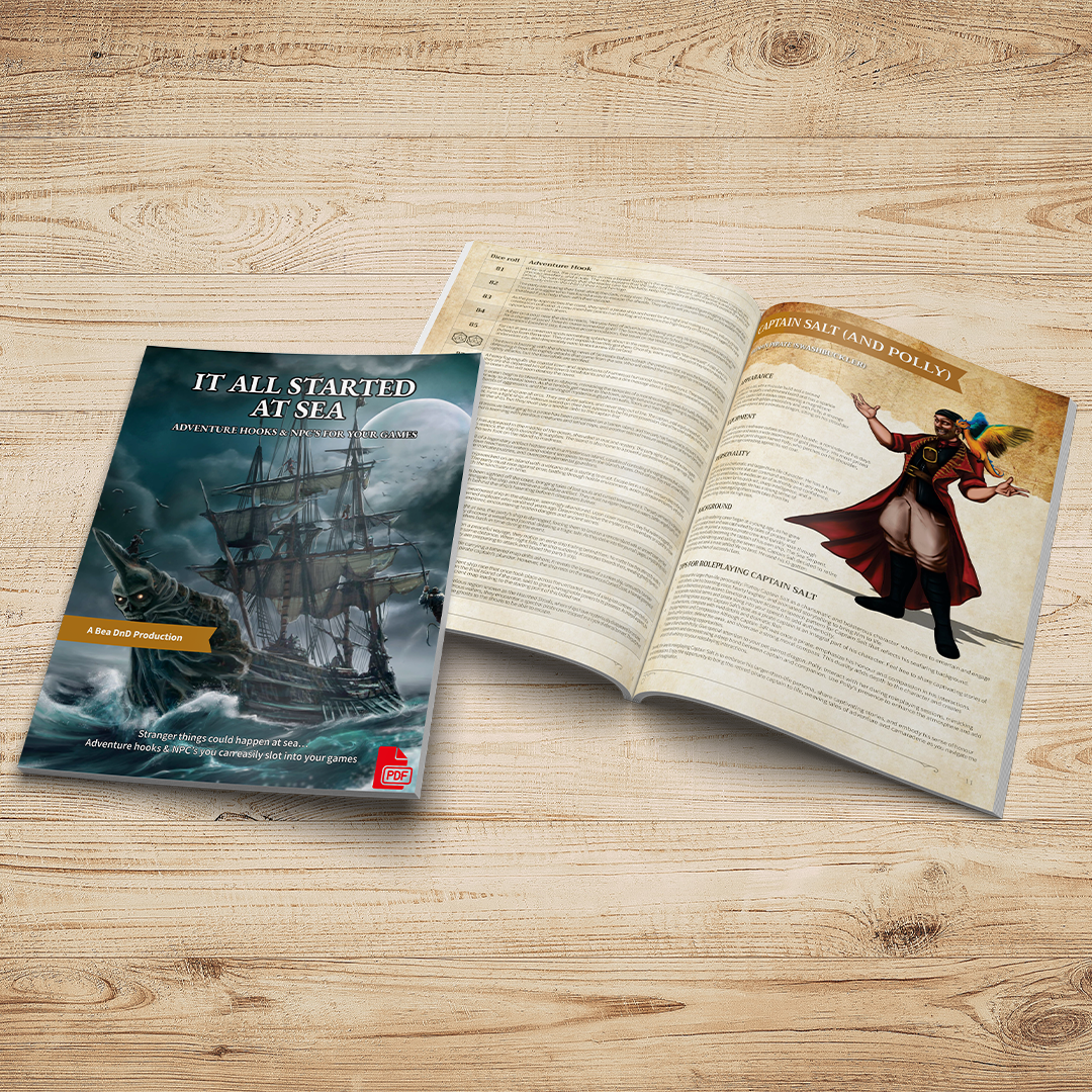 It All Started At Sea - 100 Adventure Hooks & 24 NPC's (PDF)