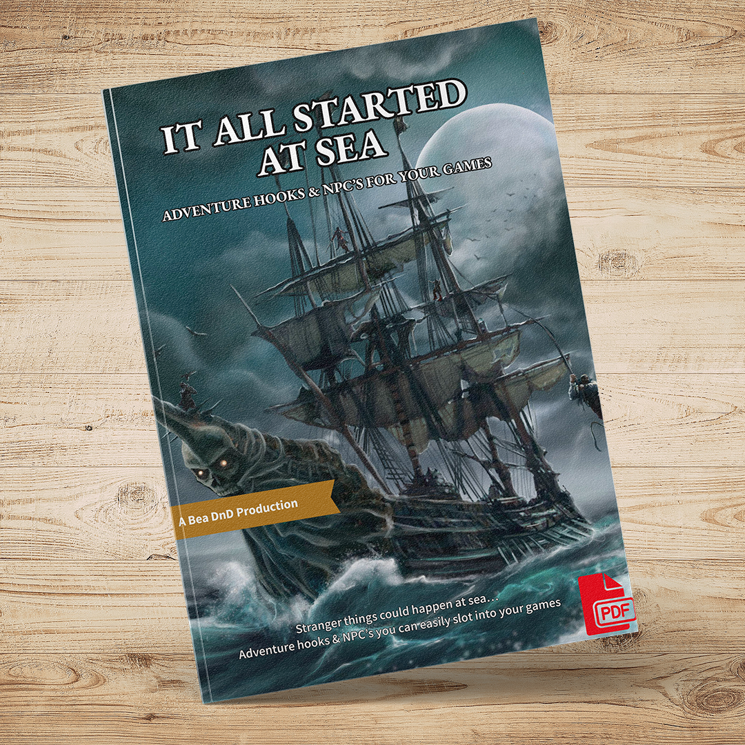 It All Started At Sea - 100 Adventure Hooks & 24 NPC's (PDF)