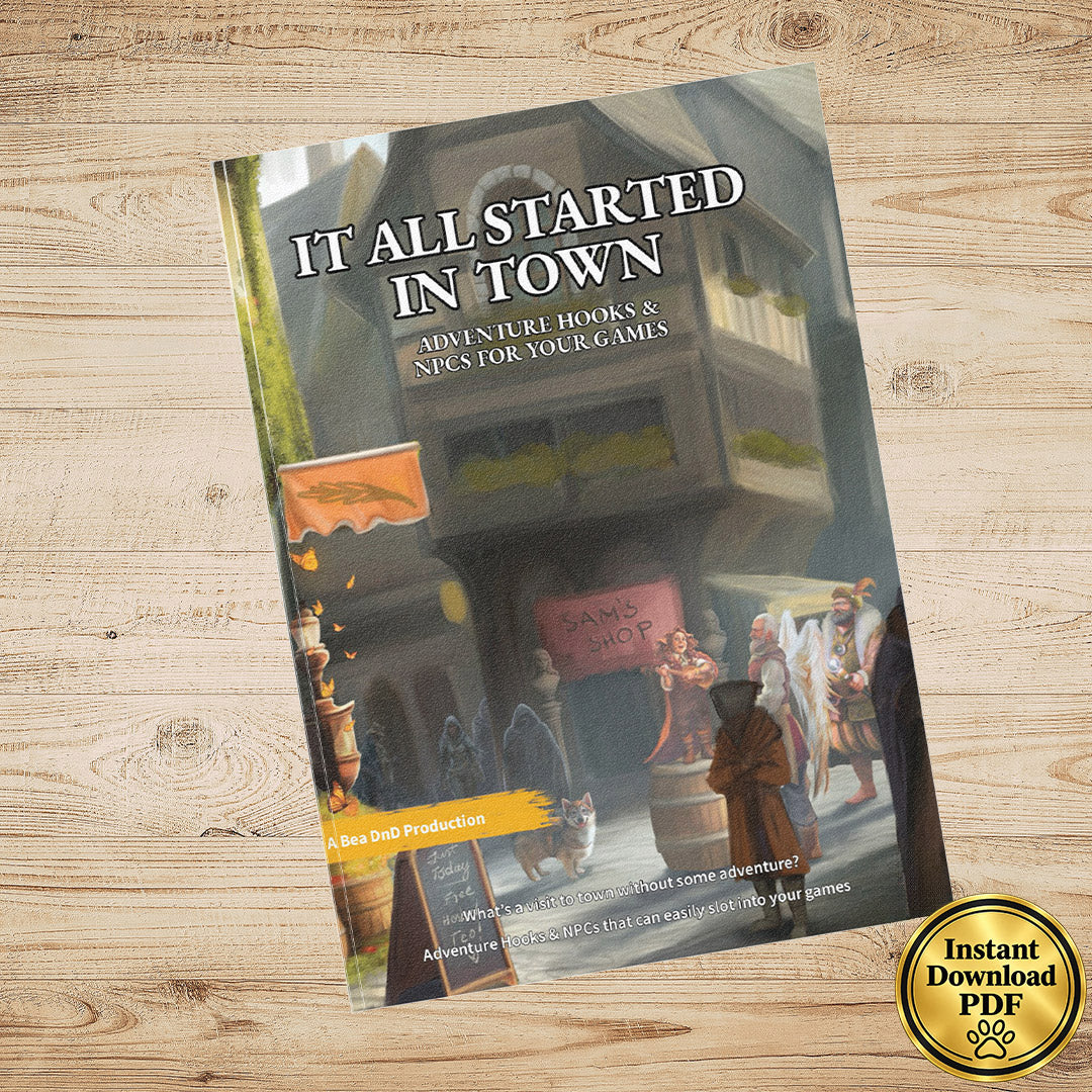 It All Started In Town – Fantasy RPG Adventure Hooks, NPCs & Magic Items