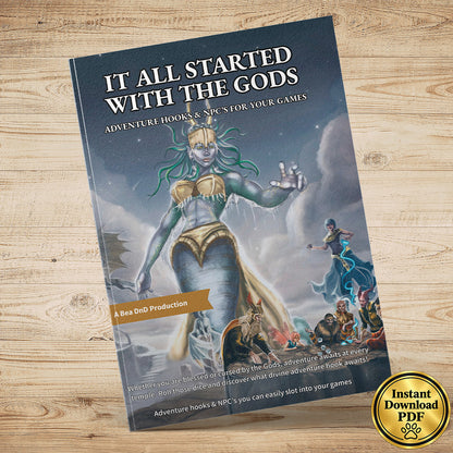 It All Started With The Gods – Fantasy RPG 100 Adventure Hooks & 24 NPCs