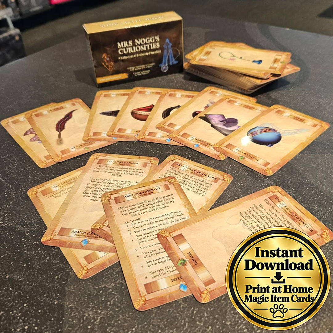 Mrs Nogg's Curiosities – 80 Illustrated Magic Item Cards