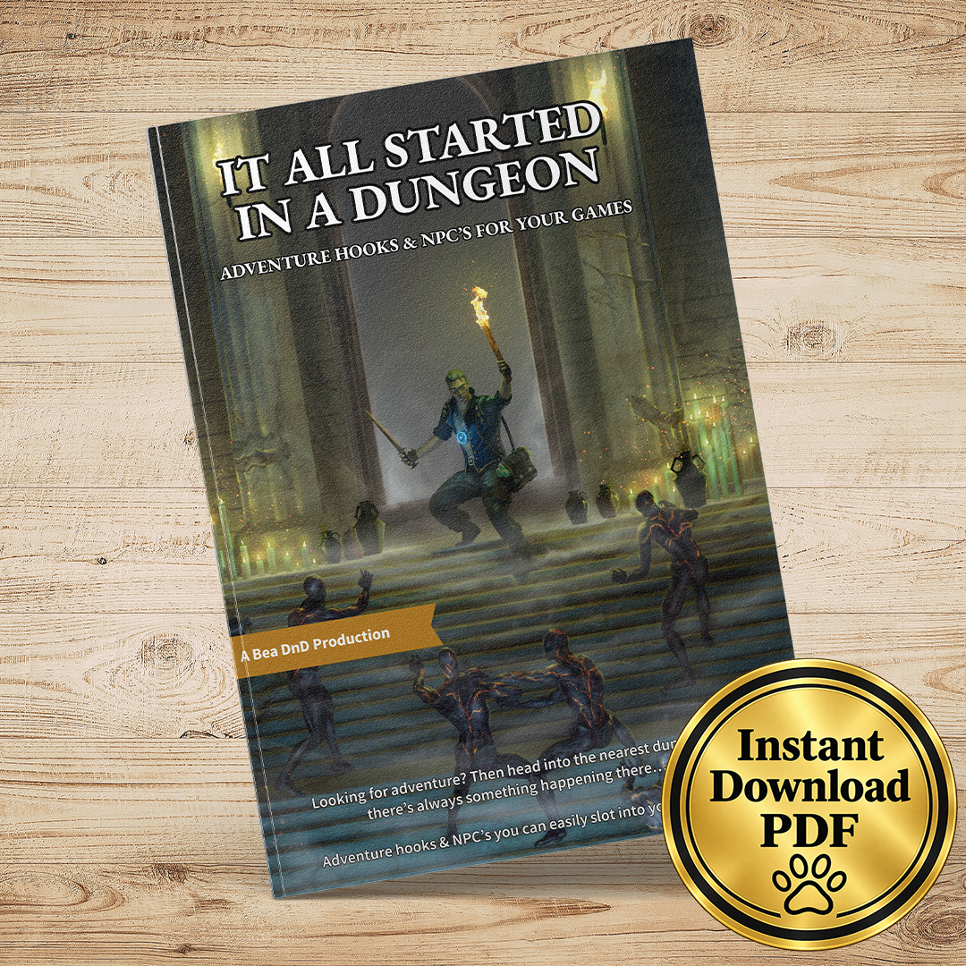 It All Started In A Dungeon – Fantasy RPG 100 Adventure Hooks & 24 NPCs