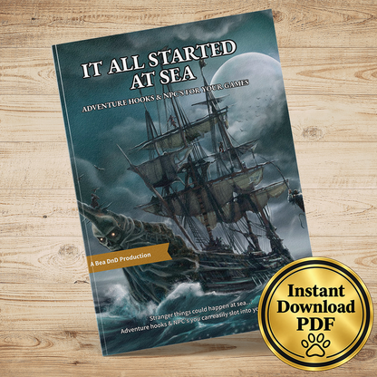 It All Started At Sea – Fantasy RPG Adventure Hooks (100 Hooks & 24 NPCs)