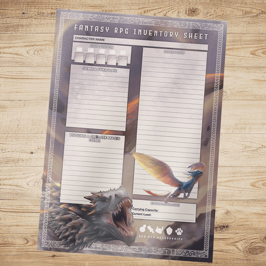 Fantasy RPG Inventory Sheet (Fillable & Printable PDF)